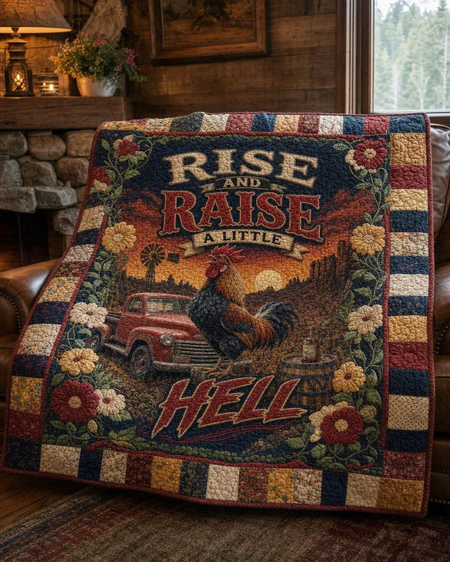 Rebel Chick Quilt Blanket - Quilted Blanket by Wild and Way