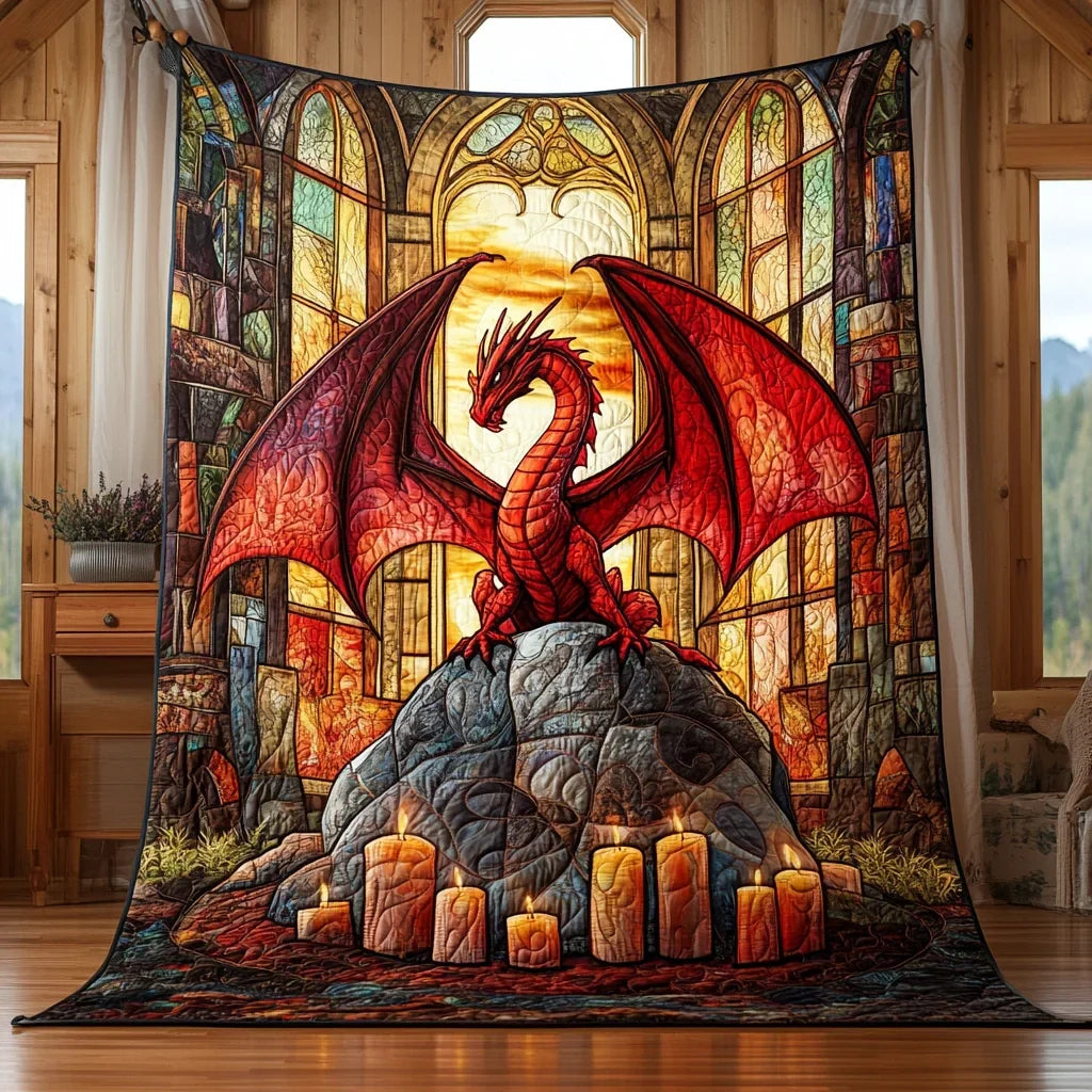 Red Dragon Quilt Blanket