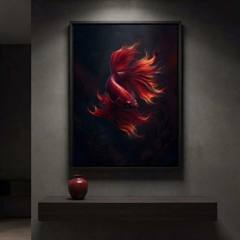 Red Fish Splendor Canvas Wall Art