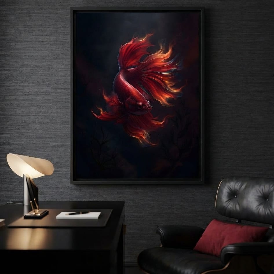 Red Fish Splendor Canvas Wall Art