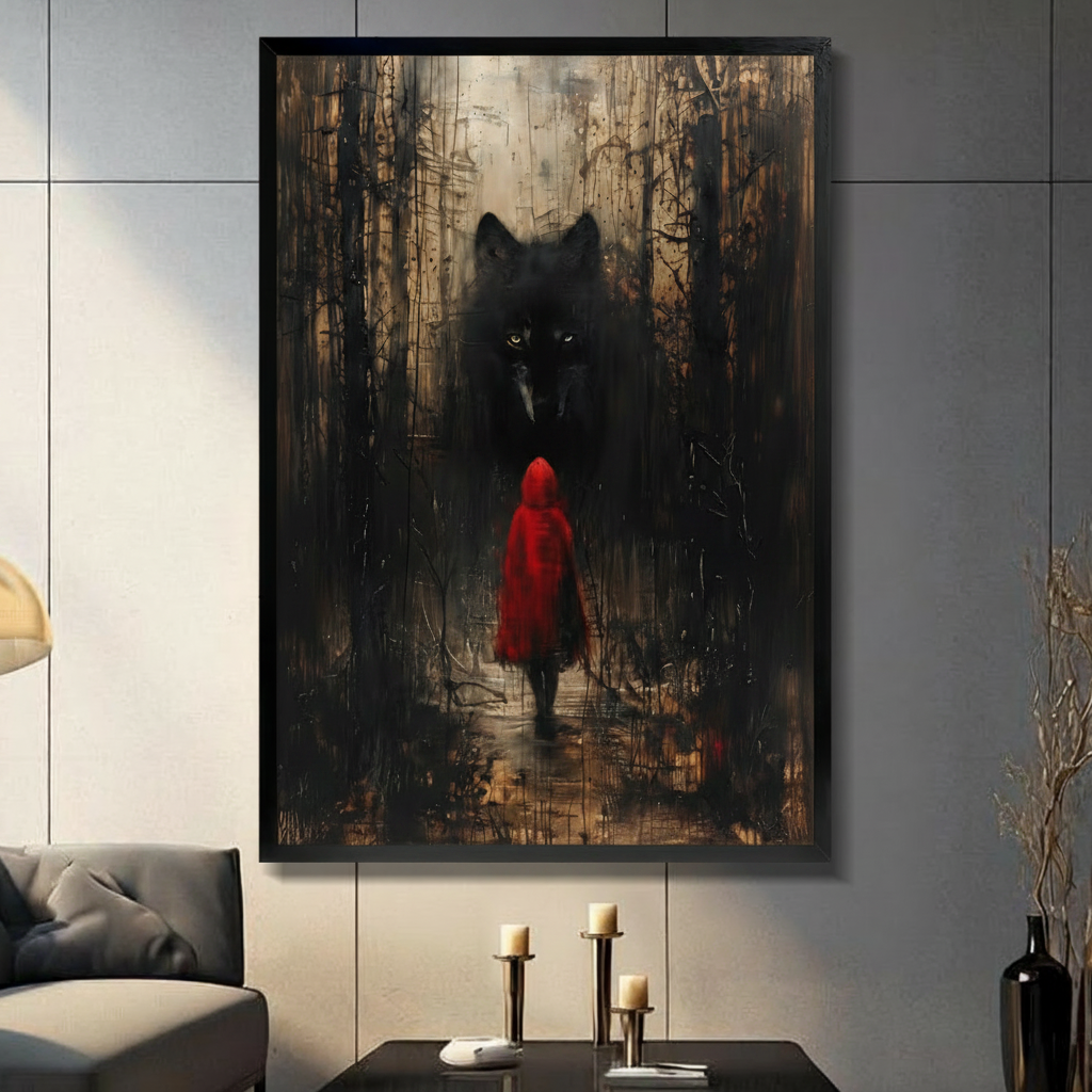 Dark Wolf Forest Gothic Canvas Art Wall Art
