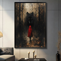 Dark Wolf Forest Gothic Canvas Art Wall Art