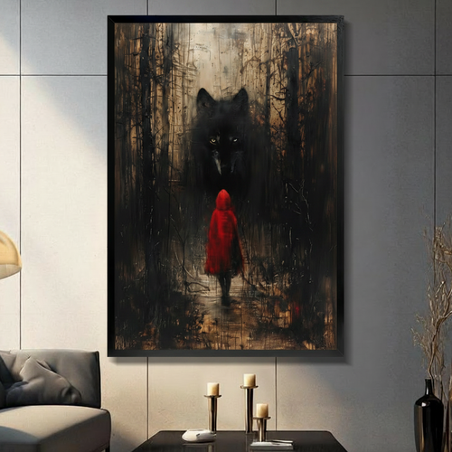 Dark Wolf Forest Gothic Canvas Art Wall Art