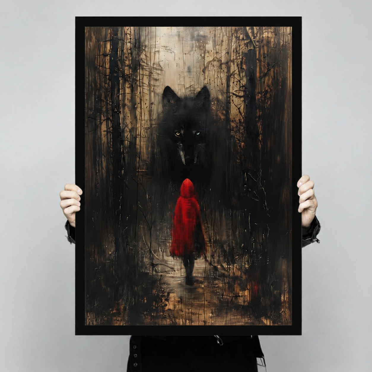 Dark Wolf Forest Gothic Canvas Art Wall Art