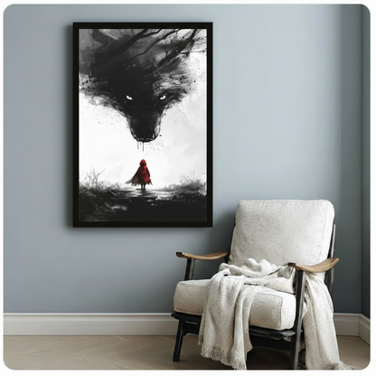 Red Riding Hood Wolf Dark Fantasy Canvas Art Wall Art