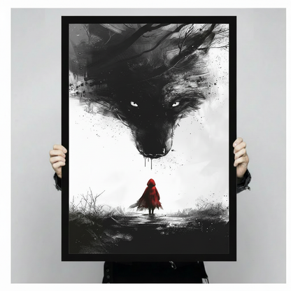 Red Riding Hood Wolf Dark Fantasy Canvas Art Wall Art