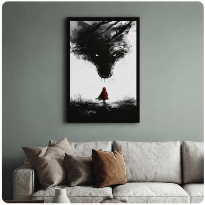 Red Riding Hood Wolf Dark Fantasy Canvas Art Wall Art