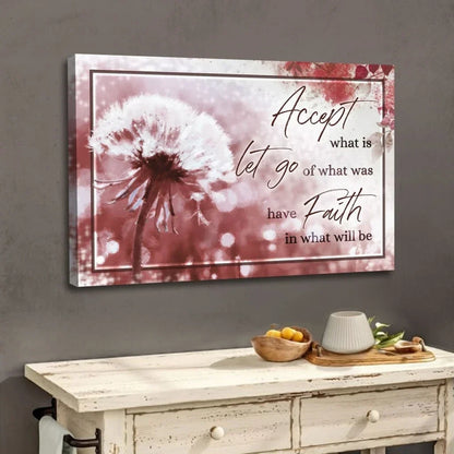 christian wall art accept what is let go of what was canvas (Landscape) (view 4)