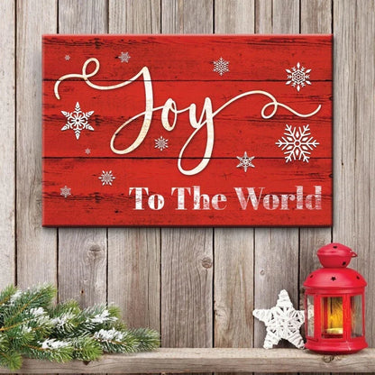 christian christmas wall decor joy to the world christmas wall art canvas (Landscape) (view 3)