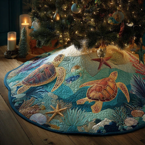 Reef Journey Christmas Quilted Tree Skirt