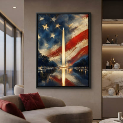Reflections of a Founding Monument Canvas Wall Art