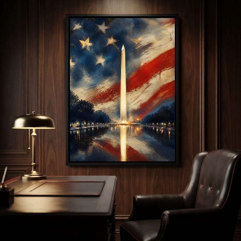 Reflections of a Founding Monument Canvas Wall Art