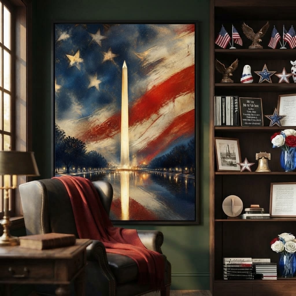 Reflections of a Founding Monument Canvas Wall Art