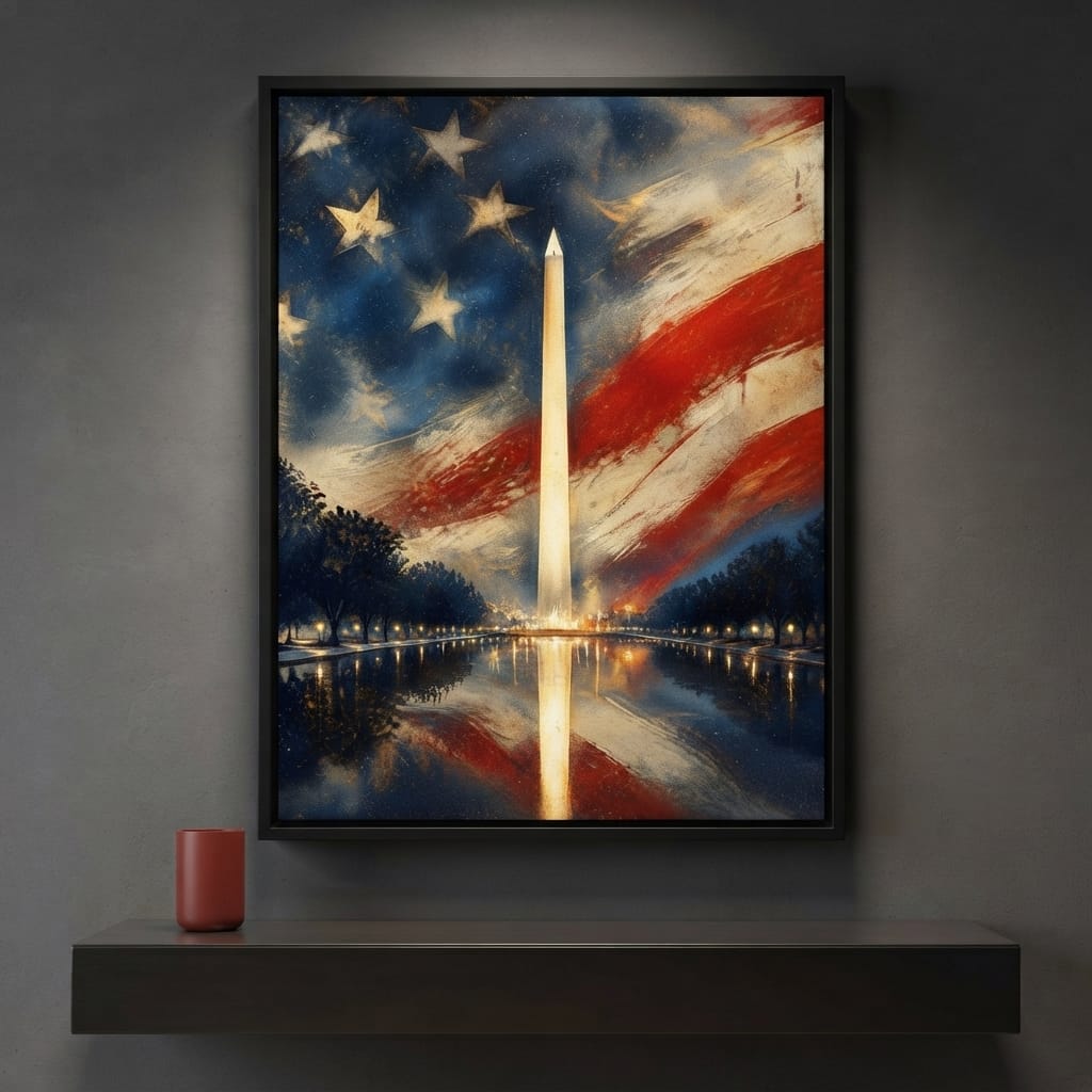 Reflections of a Founding Monument Canvas Wall Art
