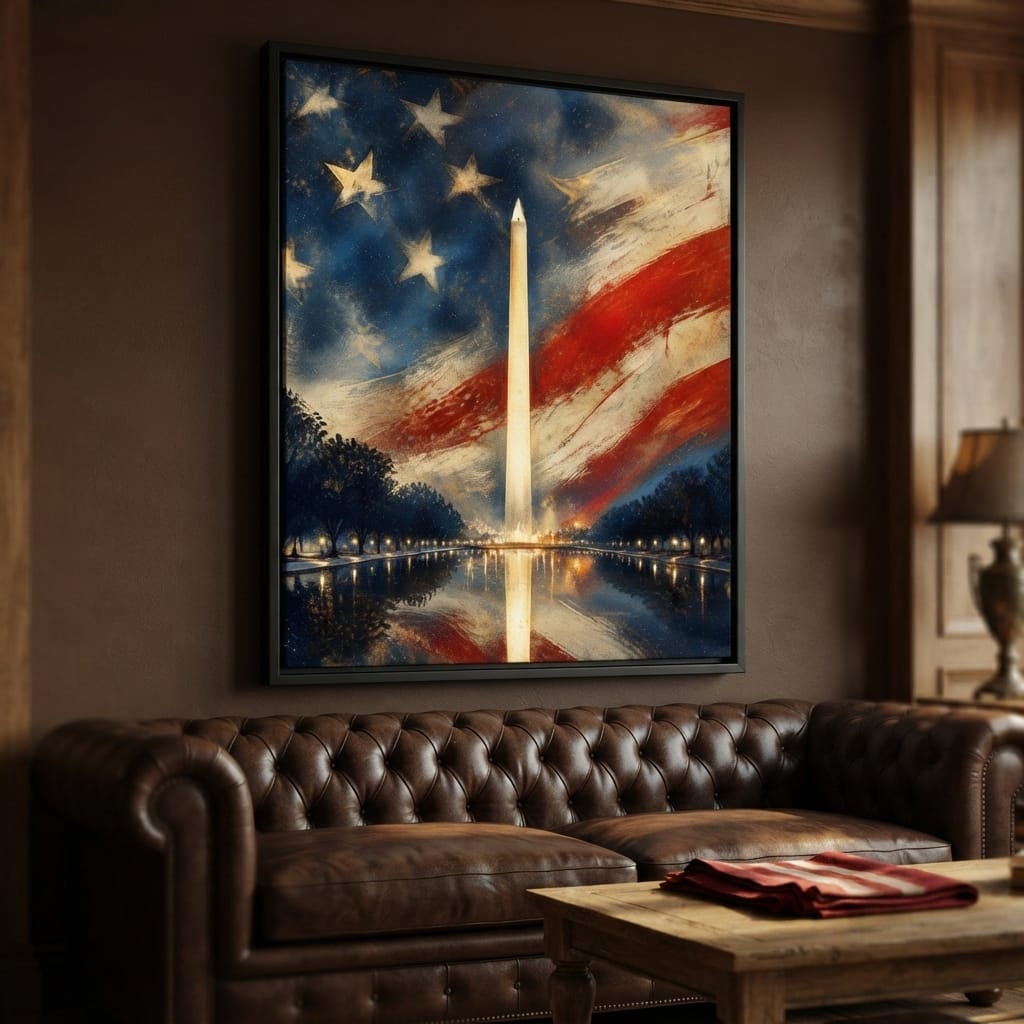 Reflections of a Founding Monument Canvas Wall Art