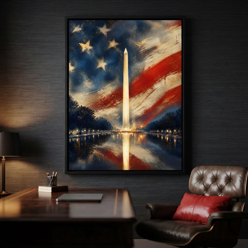 Reflections of a Founding Monument Canvas Wall Art