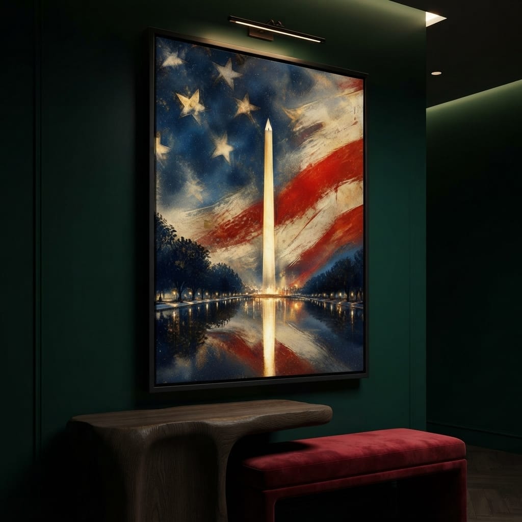 Reflections of a Founding Monument Canvas Wall Art