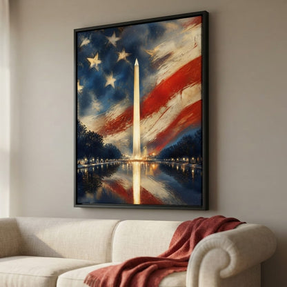 Reflections of a Founding Monument Canvas Wall Art