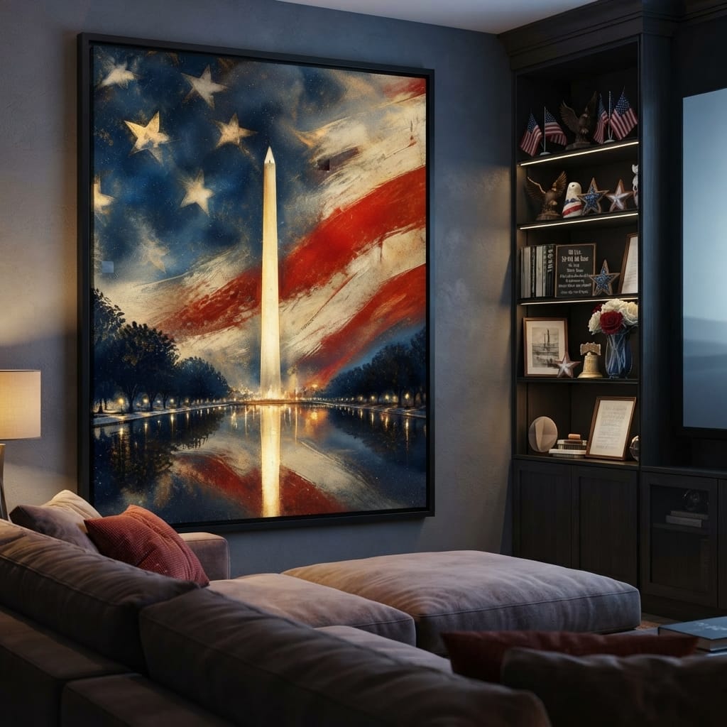 Reflections of a Founding Monument Canvas Wall Art