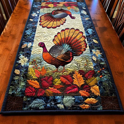 Regal Autumn Strut Quilted Table Runner