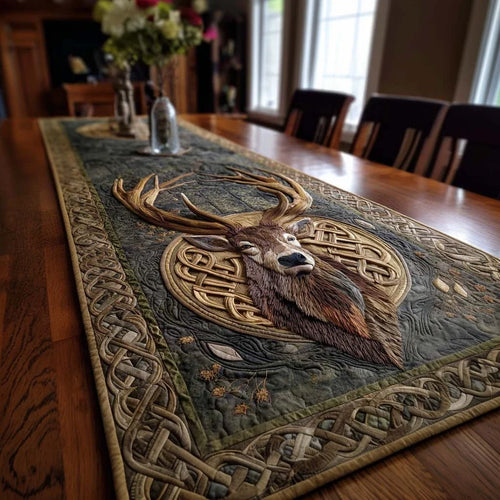 Regal Celtic Stag Quilted Table Runner