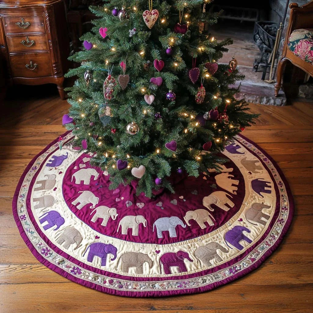 Regal Charm Christmas Quilted Tree Skirt