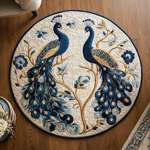 Regal Feather Flourish Quilted Round Mat