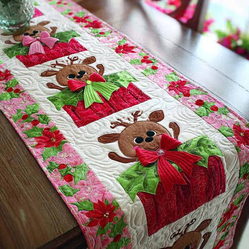 Reindeer Joy Quilted Table Runner
