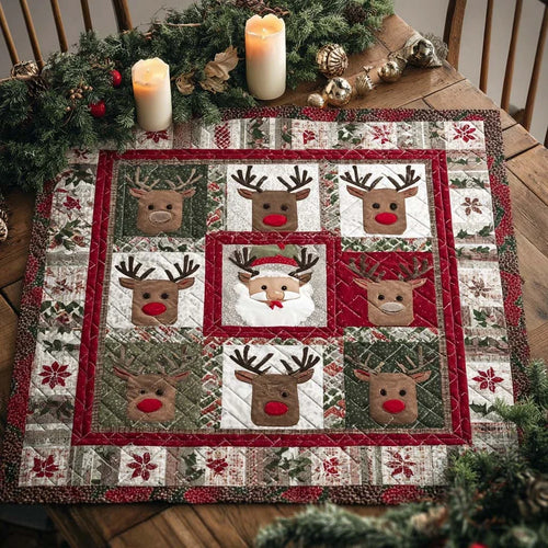 Reindeer Patch Quilted Table Topper
