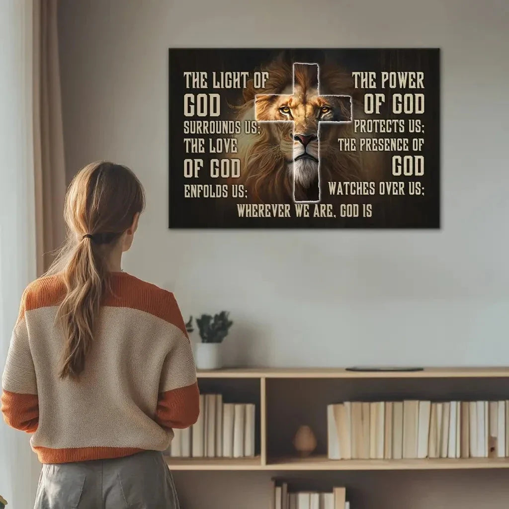 prayer for protection canvas lion of judah christian wall art (view 9)