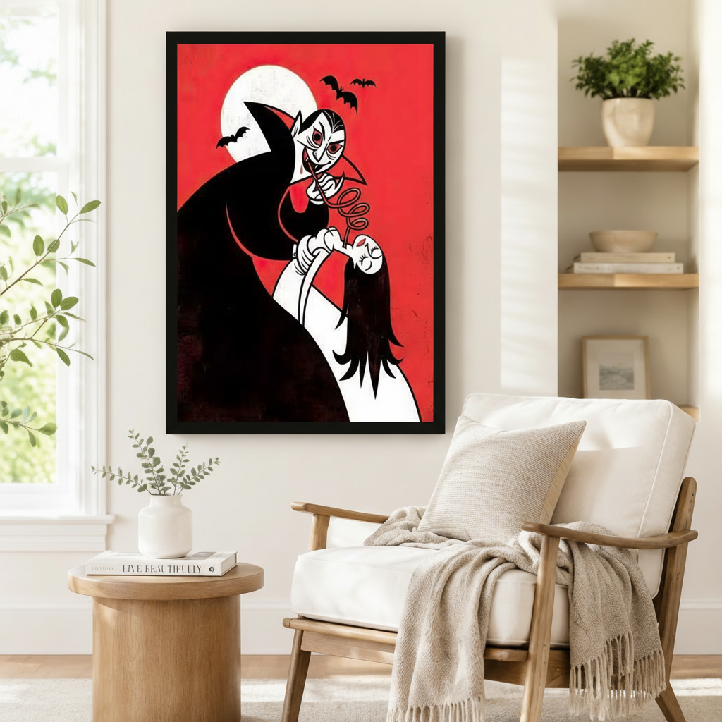 Retro Vampire Dracula Halloween Canvas Art Wall Art