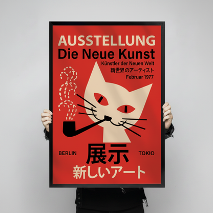 Retro Cat Poster Vintage Canvas Wall Art