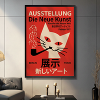 Retro Cat Poster Vintage Canvas Wall Art
