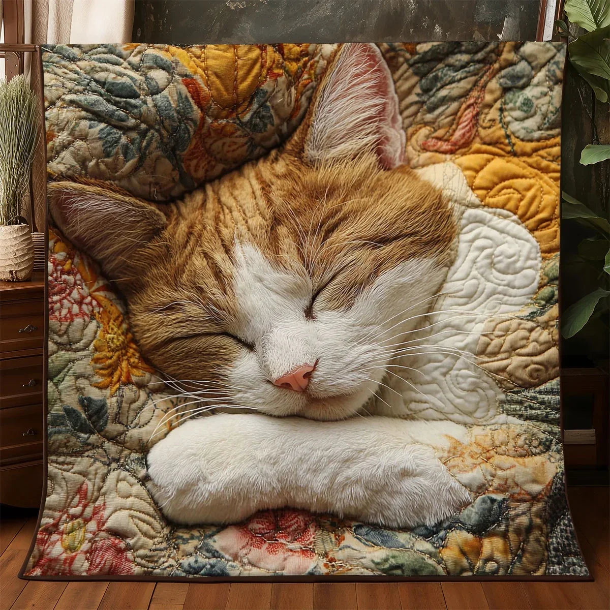 Retro Catnap Quilt Blanket
