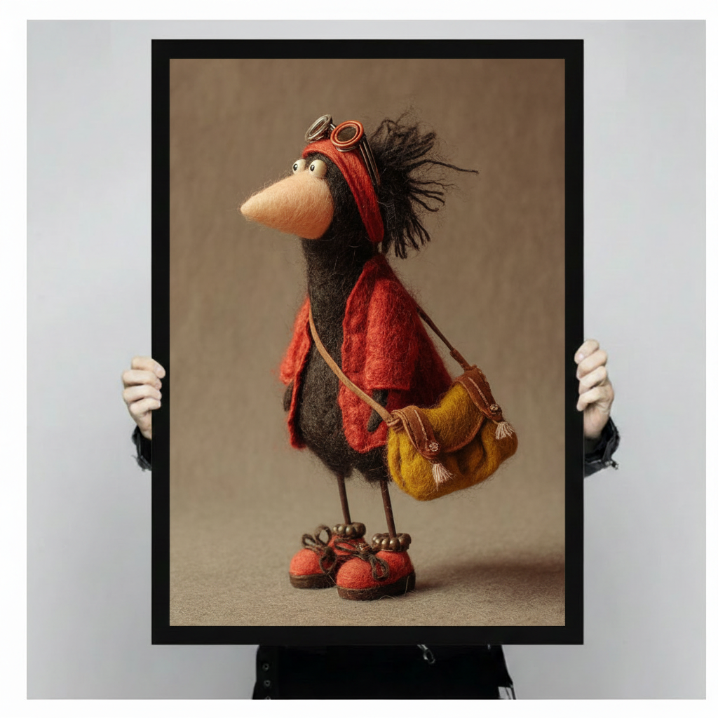 Whimsical Bird Traveler Canvas Wall Art