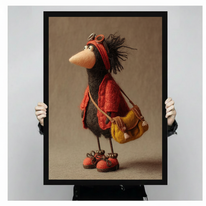 Whimsical Bird Traveler Canvas Wall Art