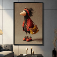 Whimsical Bird Traveler Canvas Wall Art