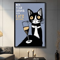 Catz Bitters Retro Bar Cat Canvas Wall Art