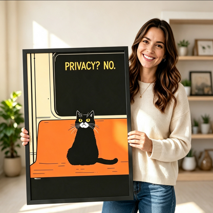 Privacy No Tuxedo Cat Retro Humor Canvas Wall Art