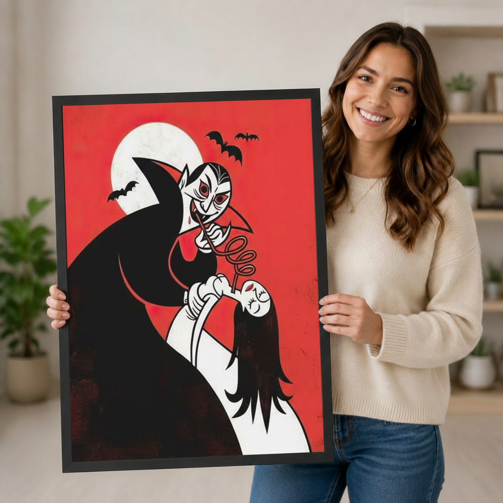 Retro Vampire Dracula Halloween Canvas Art Wall Art