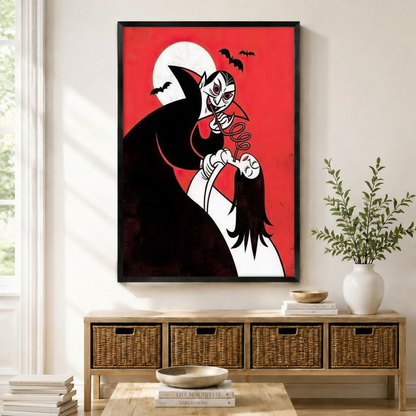 Retro Vampire Dracula Halloween Canvas Art Wall Art