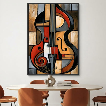 Rhythm of Fragmented Geometric Strings Canvas Wall Art