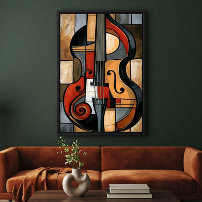 Rhythm of Fragmented Geometric Strings Canvas Wall Art
