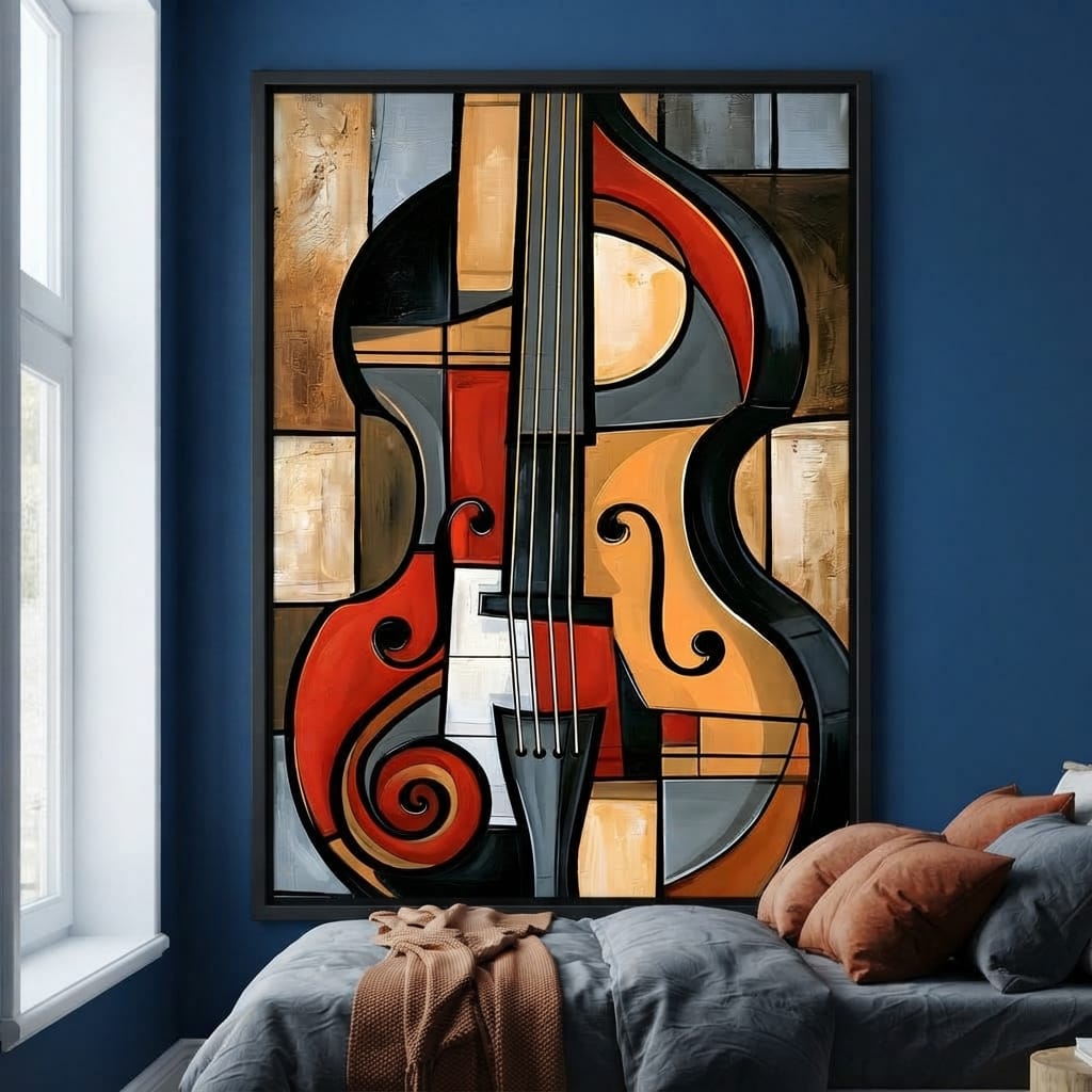 Rhythm of Fragmented Geometric Strings Canvas Wall Art