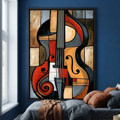 Rhythm of Fragmented Geometric Strings Canvas Wall Art