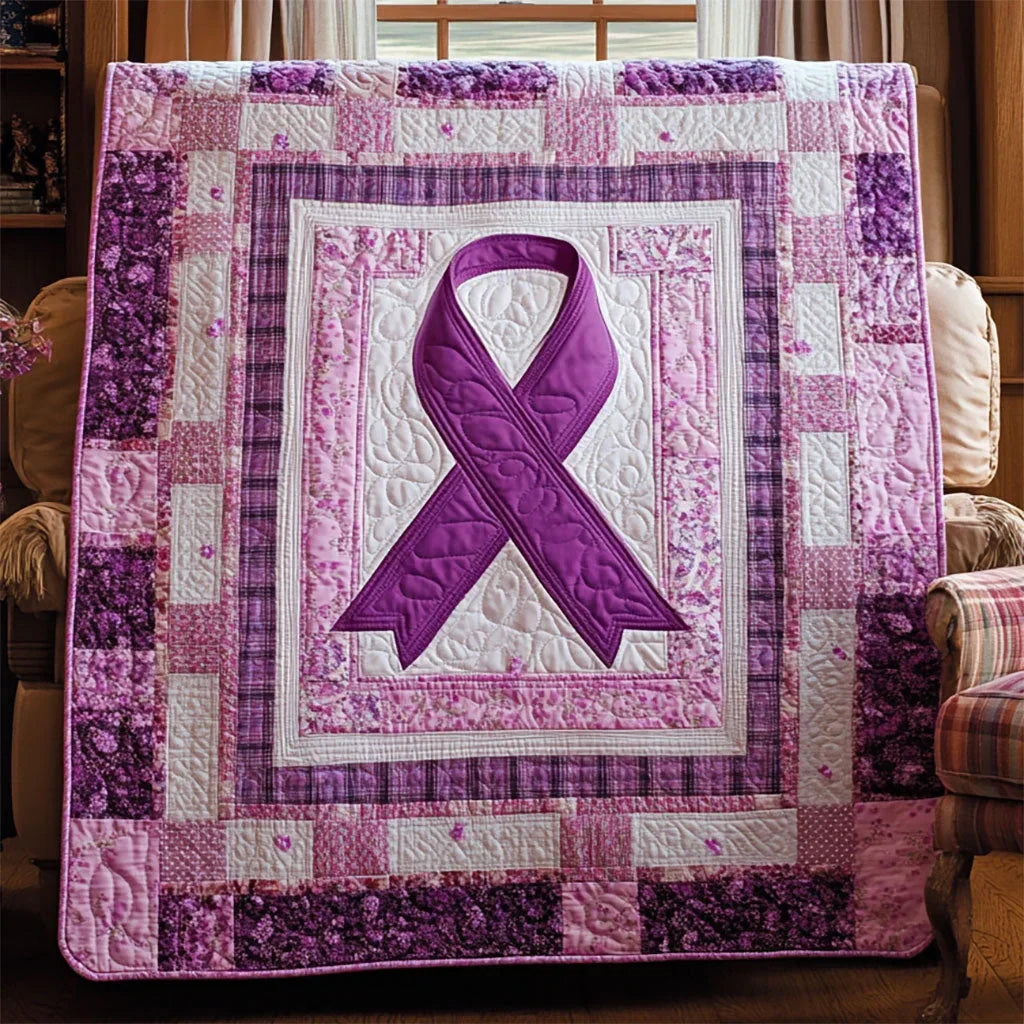 Ribbon Of Hope Quilt Blanket