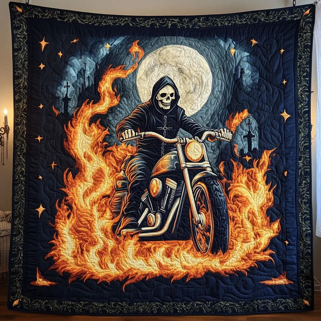 Ride Through The Fire Quilt Blanket