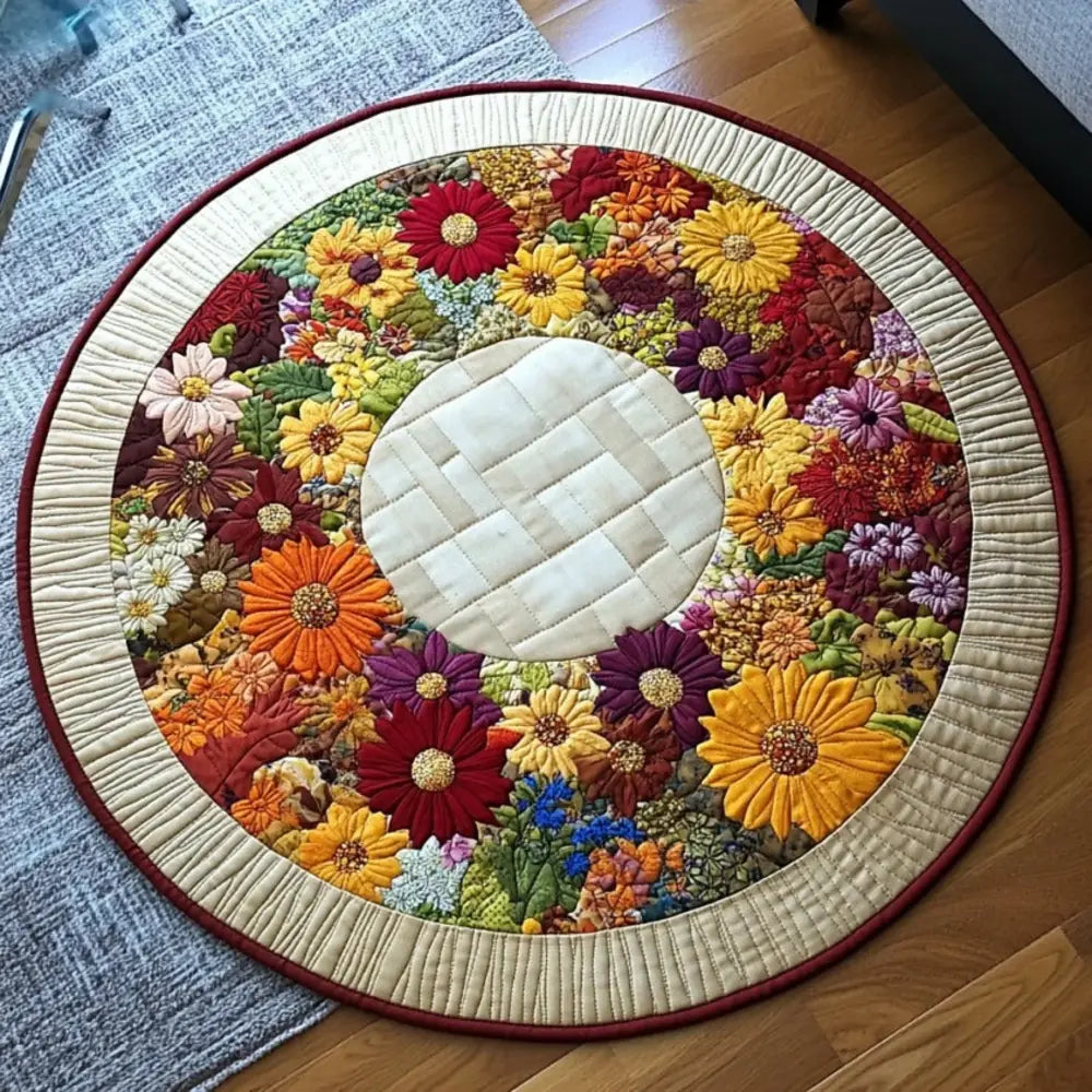 Ring Around the Rosies Quilted Round Mat