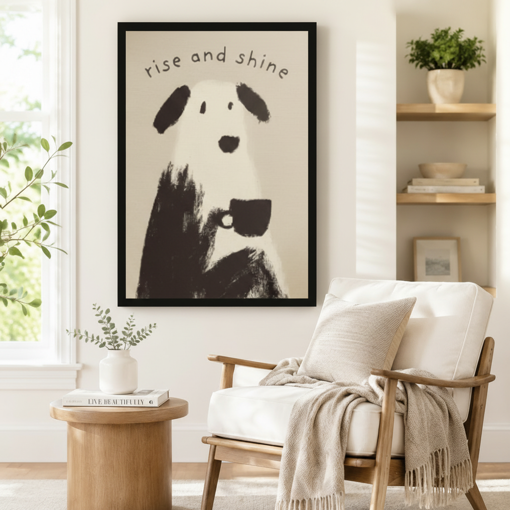 Rise and Shine Dog Canvas Wall Art