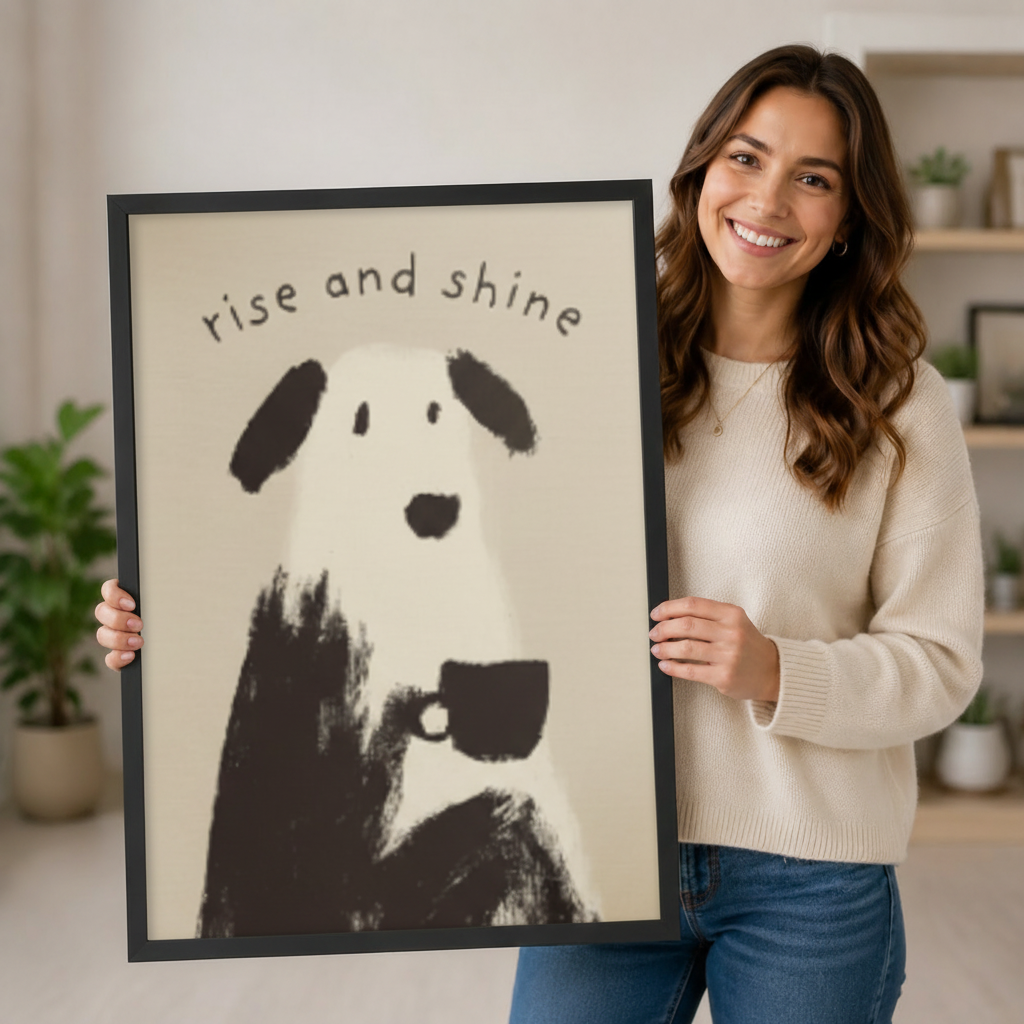 Rise and Shine Dog Canvas Wall Art